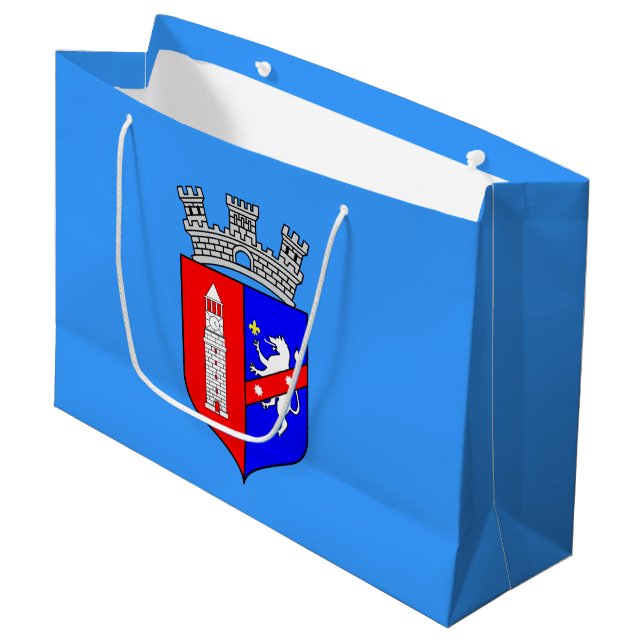 Sacola Para Presentes Grande Bandeira de Tirana, Albânia - Grande Gift Bag (Frente inclinada)