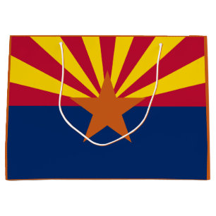 Sacola Para Presentes Grande Bandeira do Arizona: Estrela Cadente Sol, O Estado