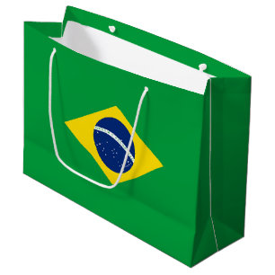 Sacola Para Presentes Grande Bandeira do Brasil