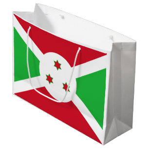 Sacola Para Presentes Grande Bandeira do Burundi Patriótico