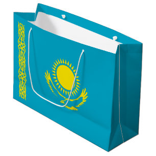 Sacola Para Presentes Grande Bandeira do Cazaquistão