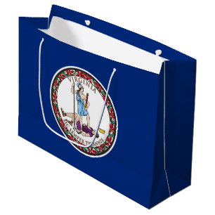 Sacola Para Presentes Grande Bandeira do Estado da Virgínia