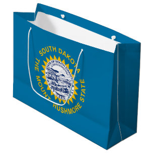Sacola Para Presentes Grande Bandeira do Estado de Dakota do Sul