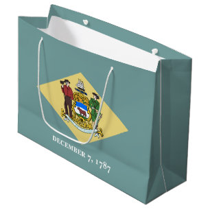 Sacola Para Presentes Grande Bandeira do Estado de Delaware
