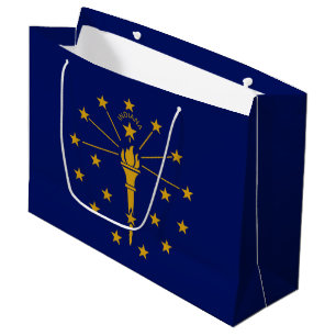 Sacola Para Presentes Grande Bandeira do Estado de Indiana