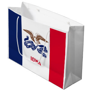 Sacola Para Presentes Grande Bandeira do Estado de Iowa