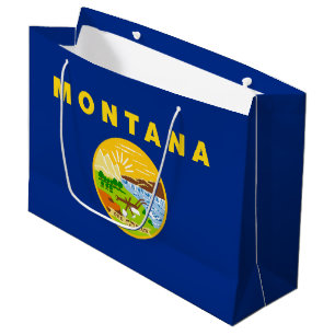 Sacola Para Presentes Grande Bandeira do Estado de Montana