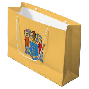 Sacola Para Presentes Grande Bandeira do Estado de Nova Jersey