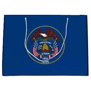 Sacola Para Presentes Grande Bandeira do Estado de Utah Design