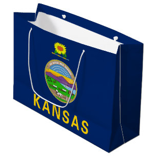 Sacola Para Presentes Grande Bandeira do estado do Kansas