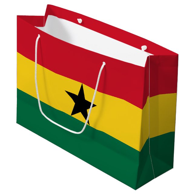 Sacola Para Presentes Grande Bandeira do Gana (Frente inclinada)