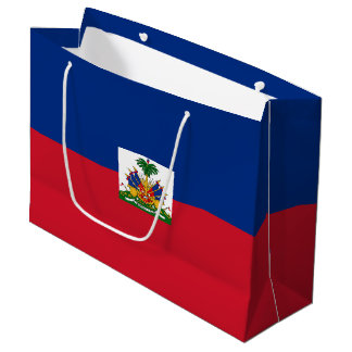 Sacola Para Presentes Grande Bandeira do Haiti
