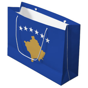 Sacola Para Presentes Grande Bandeira do Kosovo