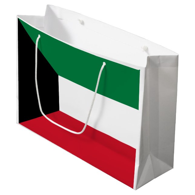 Sacola Para Presentes Grande Bandeira do Kuwait (Frente inclinada)