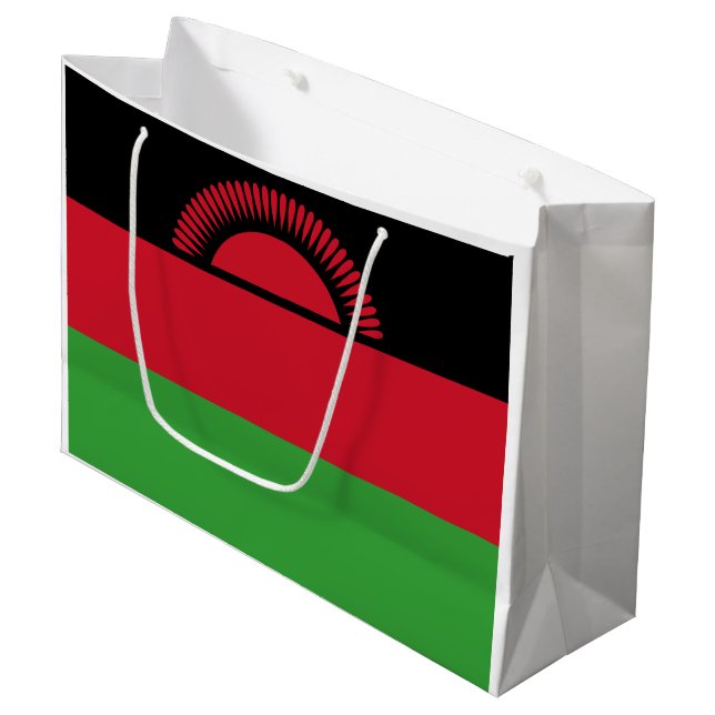 Sacola Para Presentes Grande Bandeira do Malawi (Frente inclinada)