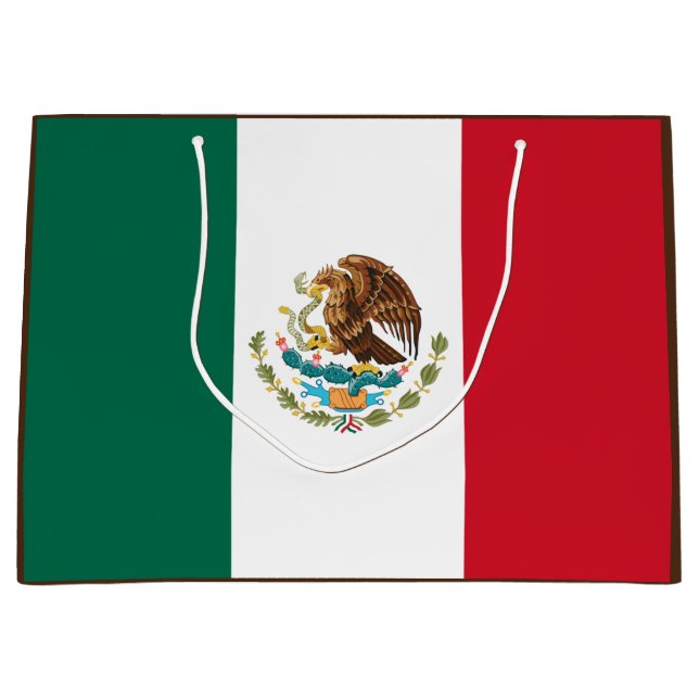 Sacola Para Presentes Grande Bandeira do México, Bandera da República Mexicana (Frente)