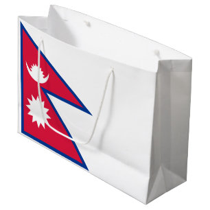 Sacola Para Presentes Grande Bandeira do Nepal