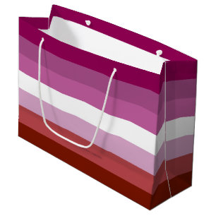 Sacola Para Presentes Grande bandeira do orgulho lésbico feminino da SlipperyJo