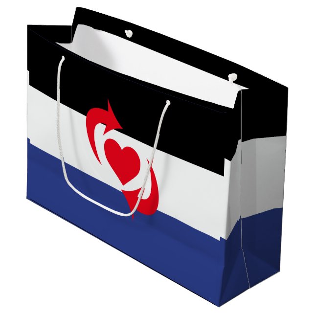 Sacola Para Presentes Grande Bandeira do Orgulho Switch (Frente inclinada)