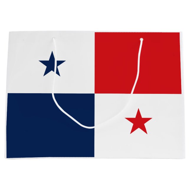Sacola Para Presentes Grande Bandeira do Panamá (Frente)