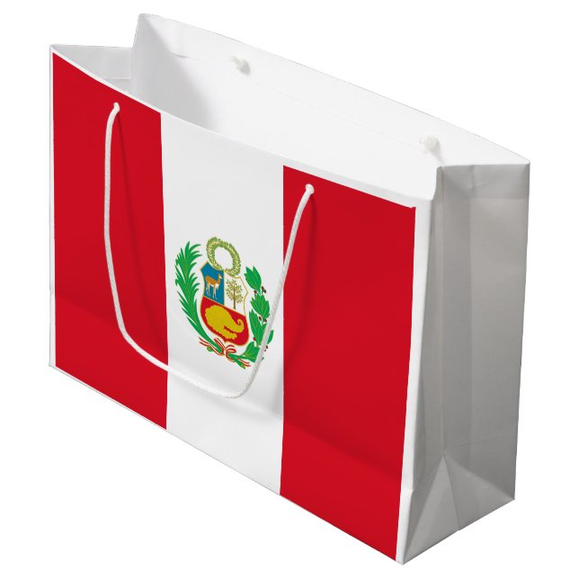 Sacola Para Presentes Grande Bandeira do Peru (Frente inclinada)