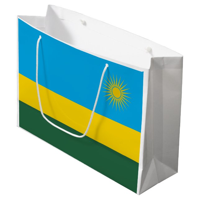 Sacola Para Presentes Grande Bandeira do Ruanda (Frente inclinada)