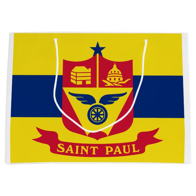 Sacola Para Presentes Grande Bandeira do Santo Paul (Minnesota) (Frente)