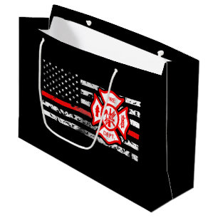 Sacola Para Presentes Grande Bandeira do sapador-bombeiro & cruz de Florian