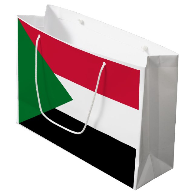 Sacola Para Presentes Grande Bandeira do Sudão (Frente inclinada)