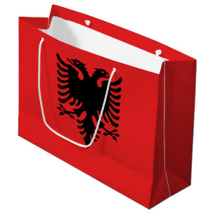 Sacola Para Presentes Grande Bandeira Patriótica Albanesa