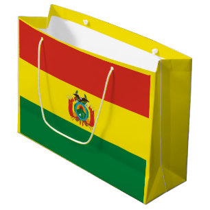 Sacola Para Presentes Grande Bandeira Patriótica da Bolívia