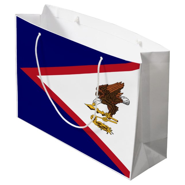 Sacola Para Presentes Grande bandeira Samoa Americana (Verso inclinado)