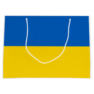 Sacola Para Presentes Grande Bandeira Ucraniana (Ucrânia) Saco Médio de Present