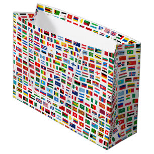 Sacola Para Presentes Grande Bandeiras do mundo