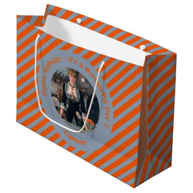 Sacola Para Presentes Grande Bar de Manet na Coleção do Partido Folies-Bergère (Frente inclinada)