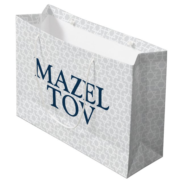 Sacola Para Presentes Grande Bar Mazel Tov / Bat Mitzvah (Frente inclinada)
