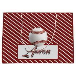 Sacola Para Presentes Grande Basebol Personalizado