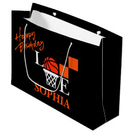 Sacola Para Presentes Grande Basquete Black Birthday Grande Gift Bag