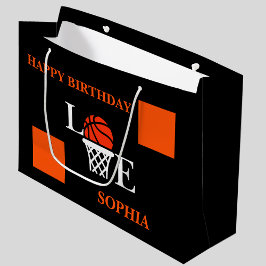 Sacola Para Presentes Grande Basquete Black Birthday Grande Gift Bag