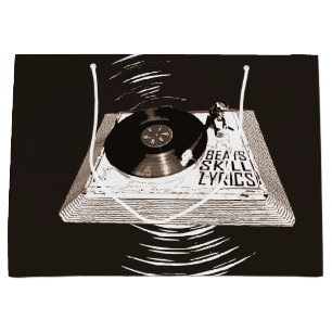 SACOLA PARA PRESENTES GRANDE BATER AS LINHAS DE HABILITAÇÃO NA HIP HOP TURNTABE