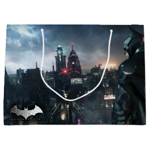 Sacola Para Presentes Grande Batman Observando a Cidade