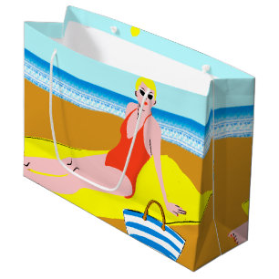 Sacola Para Presentes Grande Beachy Keen - Amarelo