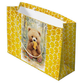 Sacola Para Presentes Grande  Bear and Honey Baby Shower