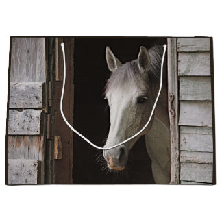 Sacola Para Presentes Grande Beautiful Gray Mare Horse