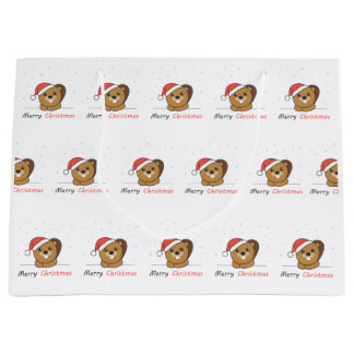 Sacola Para Presentes Grande Beaver Natal Neve Inverno Beaver
