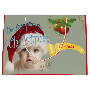 Sacola Para Presentes Grande Bebê de Natal