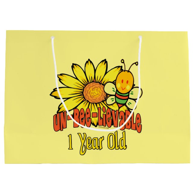 Sacola Para Presentes Grande Bebê de um ano inacreditável - primeiro (Verso)