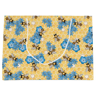Sacola Para Presentes Grande Bebê Mel Honeycomb Bag Gift