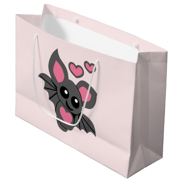 Sacola Para Presentes Grande Bebê Rosa Bat (Frente inclinada)