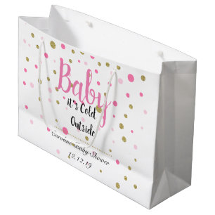 Sacola Para Presentes Grande Bebê seu saco exterior frio - rosa